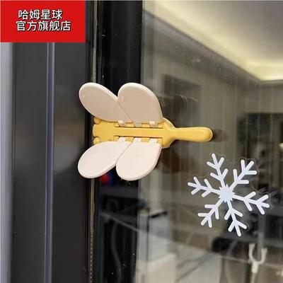 小蜻蜓门阻儿童宝宝安全窗户锁免打孔防夹门锁推拉门限位器可移动