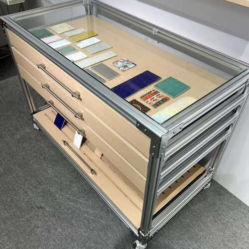 型材展柜示647商店铺海洋板展示用架物品收纳柜色卡储物柜铝货柜