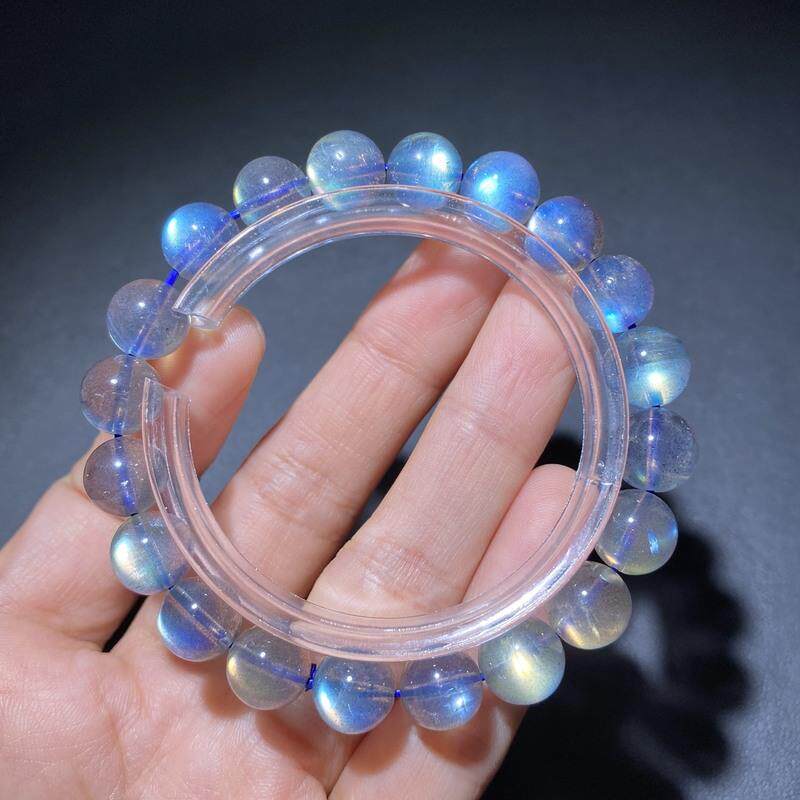 新品天然月光拉长石手链男女款圆珠手串精美珠链珠串规格9.6mm
