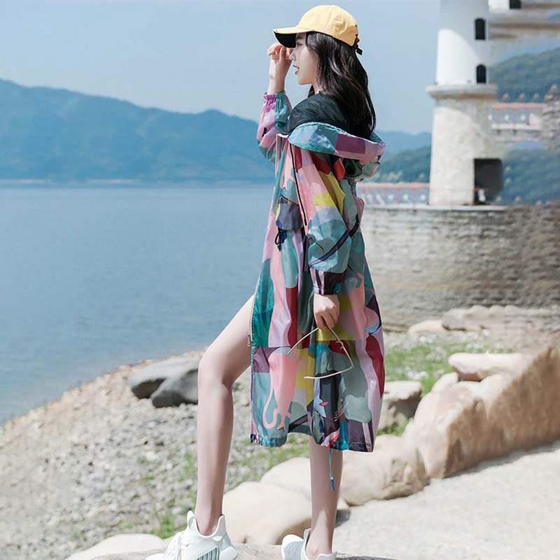 冰丝防晒衣女夏季2025新款宽松透气薄款防紫外线中长款防晒服外套