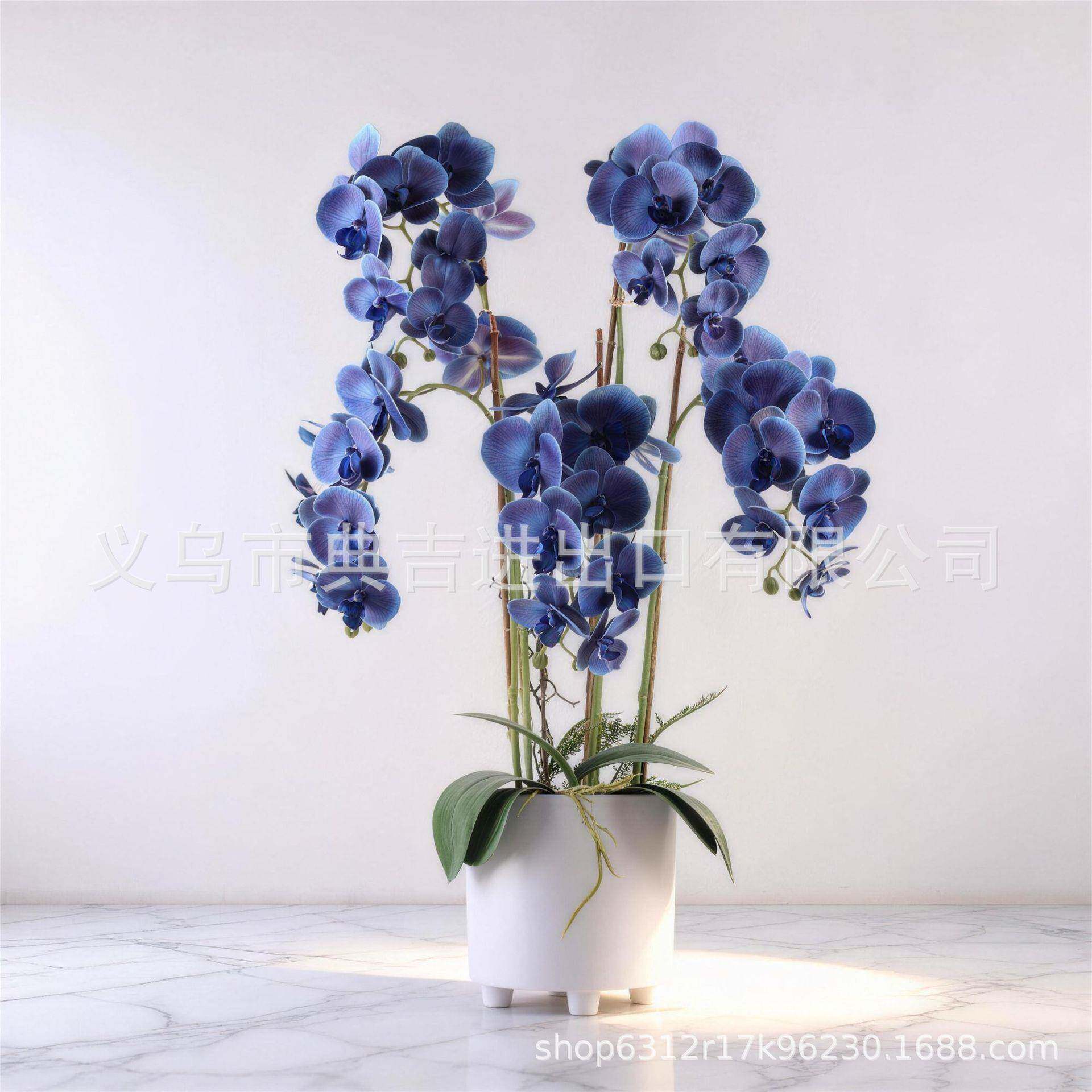大盆PU手感蝴蝶兰花艺摆件客厅茶几电视柜摆设假花装饰