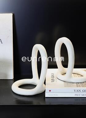 SJO现代简约创意环树饰脂书档书形靠样摆板房售楼处书房书桌装品