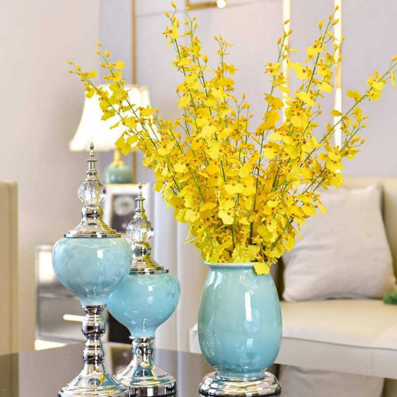 2025欧式花瓶电视柜客厅插花陶瓷摆件美式餐桌卧室家居装饰品,家居饰品,花瓶,淘宝优惠券,粉丝福利购,淘宝优惠卷