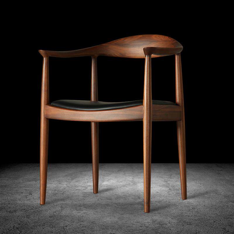 山木 北欧实木总统椅原版酒店餐咖啡厅家用办公书房卧室餐桌椅子