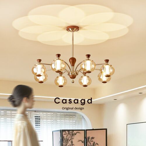 法式中古风vintage吊灯2025新款客厅灯美式复古卧室房间灯具casa