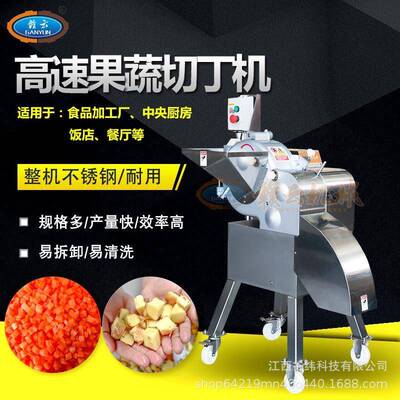牌高速果蔬切丁机商用全自动多功能萝卜莲藕三维切粒机不锈钢