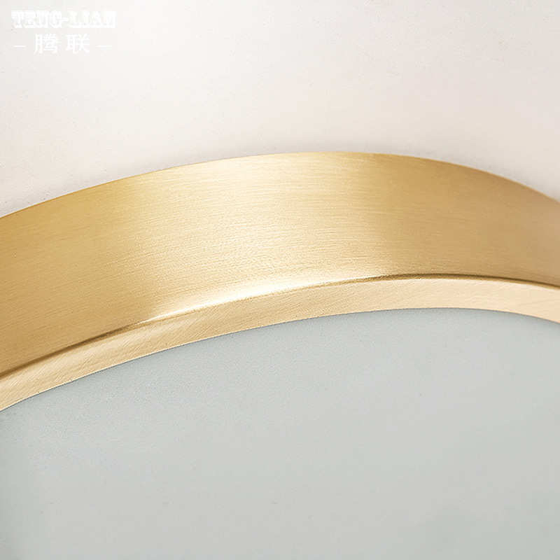 简约全铜超薄吸顶灯美式简薄卧室阳台楼梯餐厅书房纯铜家用灯具