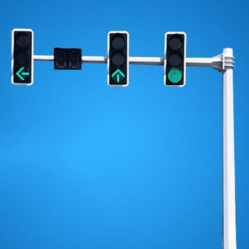 厂家制作交通路口L型T型信号灯杆 道路警示LED指示灯 红绿灯