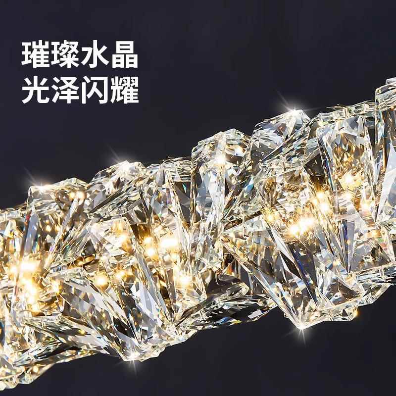轻术灯奢餐厅水555吊灯艺现代简晶约饭厅餐桌吧台长条奢华设计师