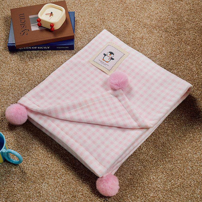 韩式风可爱毛球牛奶绒小毛毯子加厚沙发盖毯办公室披肩午睡毯单人