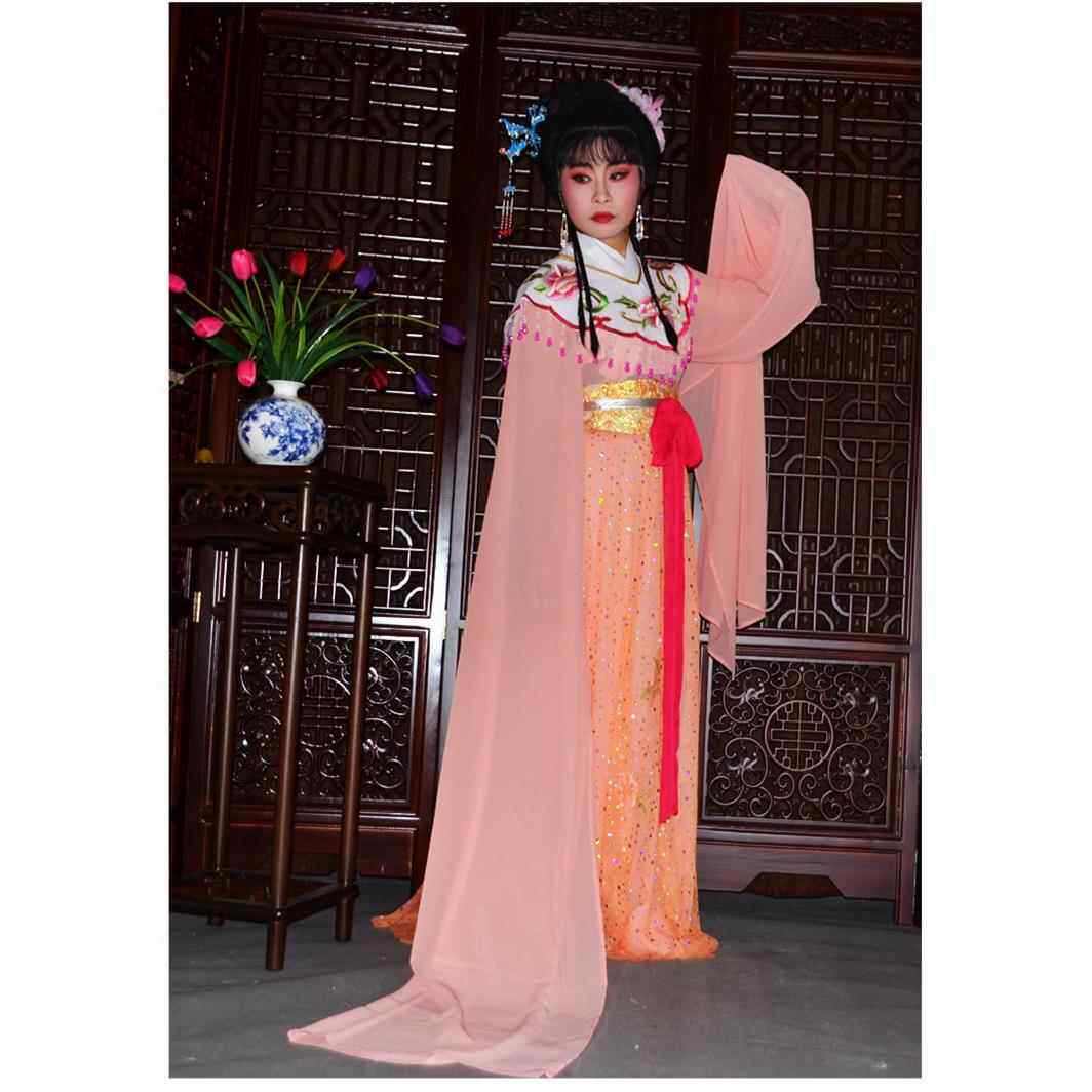 正品七越剧旦女花旦戏服新款黄梅戏小装古装仙女表演演出服戏剧服