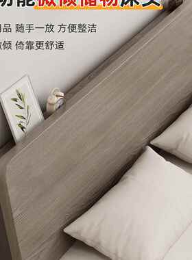 实木床米5用单人床1.8双人主FXI卧工1厂直销1.2家出租房经济型床