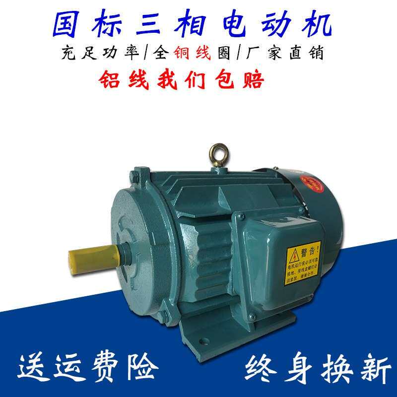 三相380V电机低速100L2-4铜线 线马达高速大功率马达家用小型3/4K