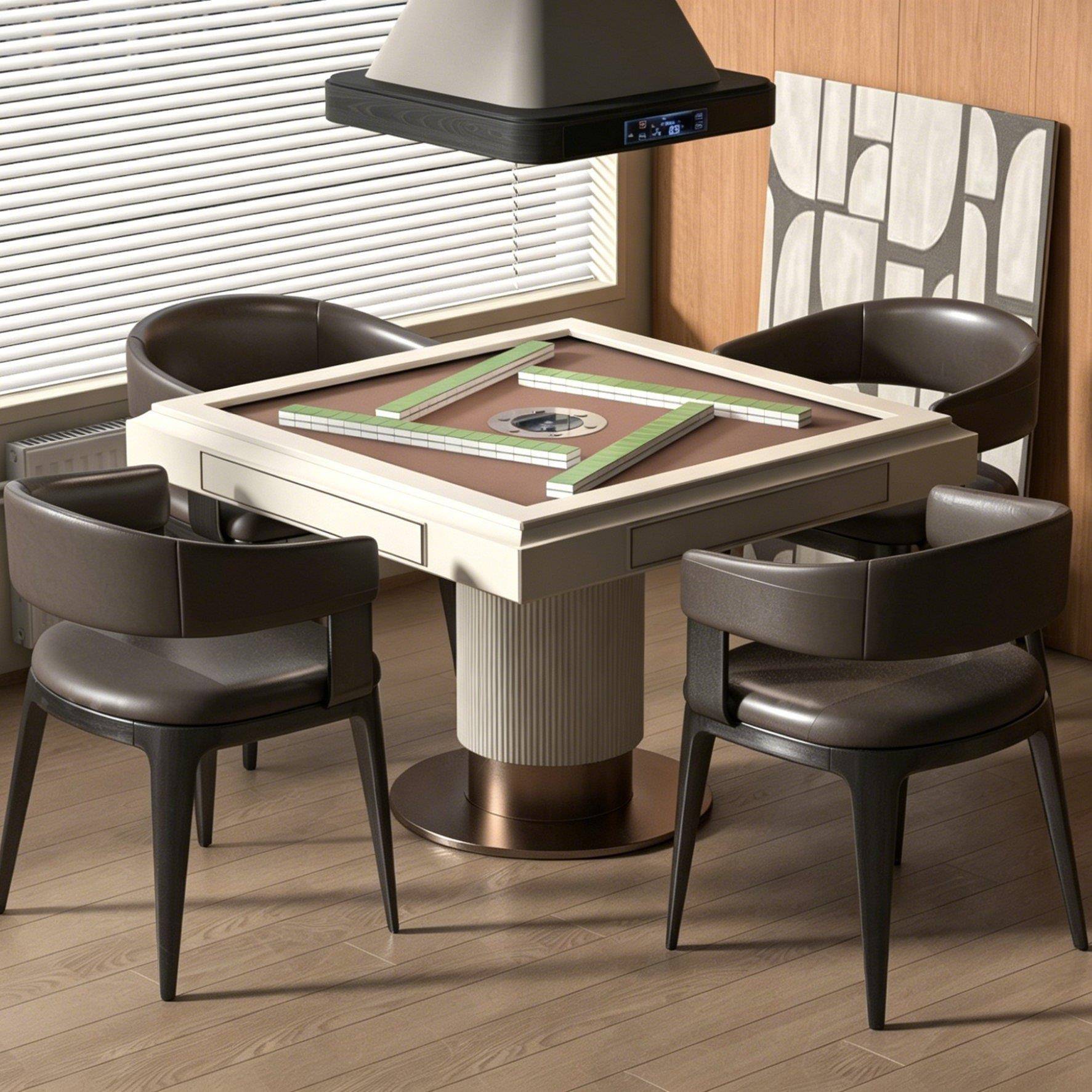现代轻奢全自动麻将机餐桌两用一体家用棋牌室智能静音电动方桌椅