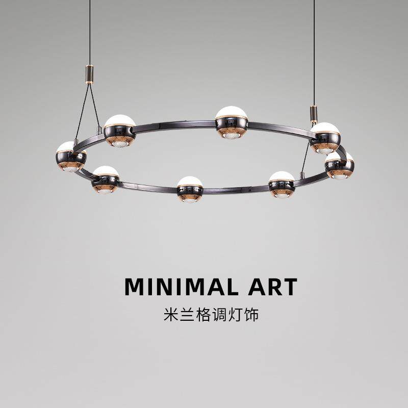 北欧后现代极简餐厅吊灯高端酒店包厢餐桌灯意式轻奢创意设计吊灯