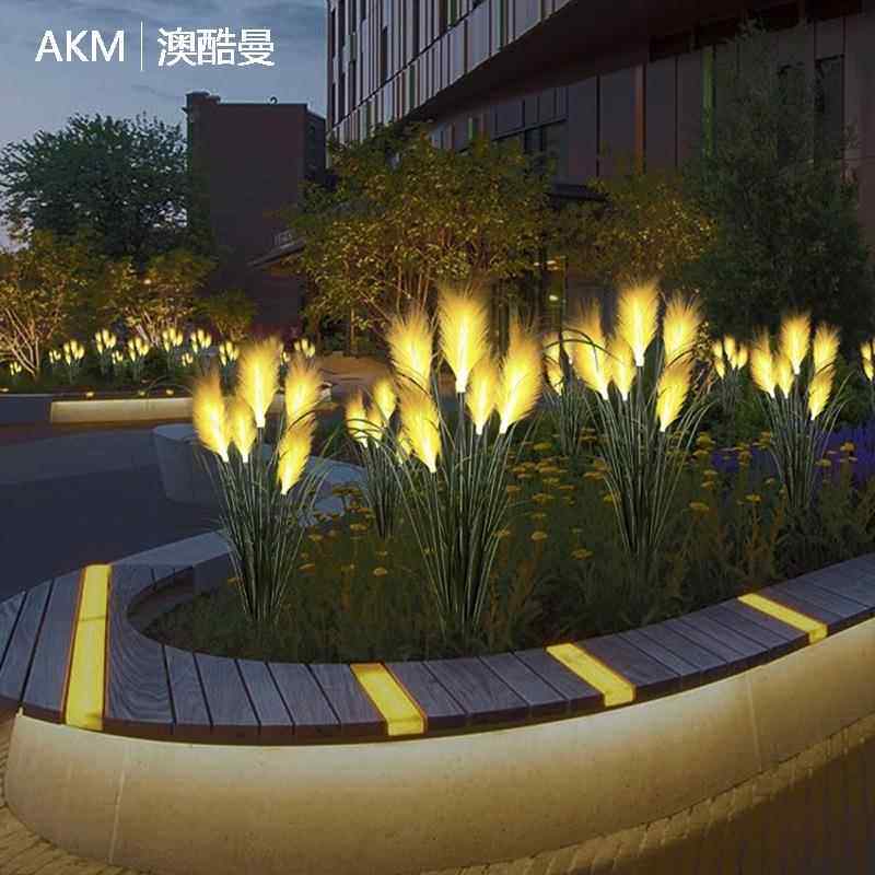 led光纤芦苇灯发光蒲苇灯户外景观灯花园别墅布置插地草坪灯