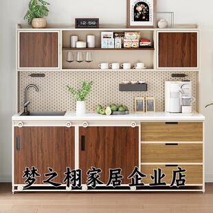 公司水吧台一体柜靠墙茶水间咖啡柜多功能吧台带水槽办公室洗手池