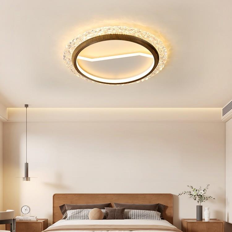 卧室吸顶灯中古风598房木色le护眼书灯具意现代简约创轻奢款d房间