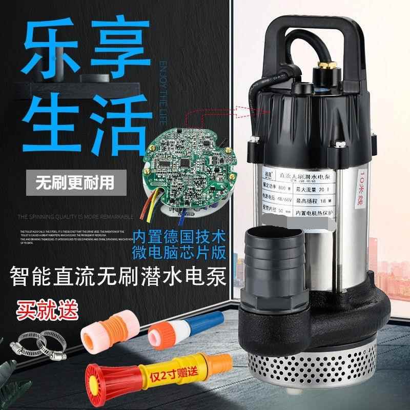 48V60V无刷直流潜水泵农田浇灌电瓶车电动车泵永磁抽水机2寸包邮
