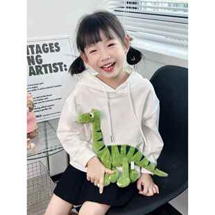 男童立体玩偶恐龙衣服女童卫衣春秋款2024新款连帽儿童上衣女孩潮