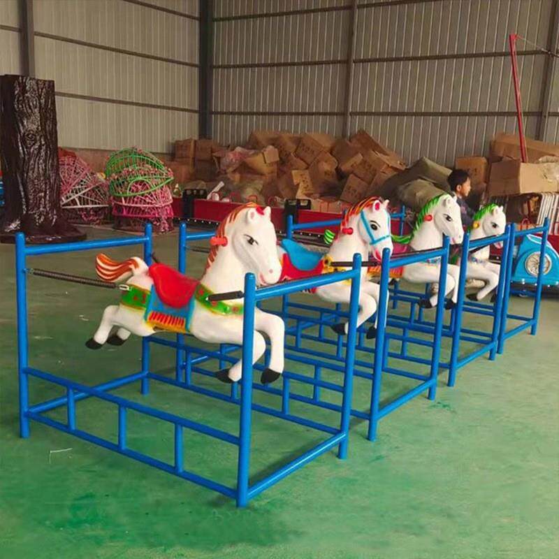 新款无动力游乐设备户外儿童摇摇马骑猪快跑网红蹦床式玩具摇摇乐