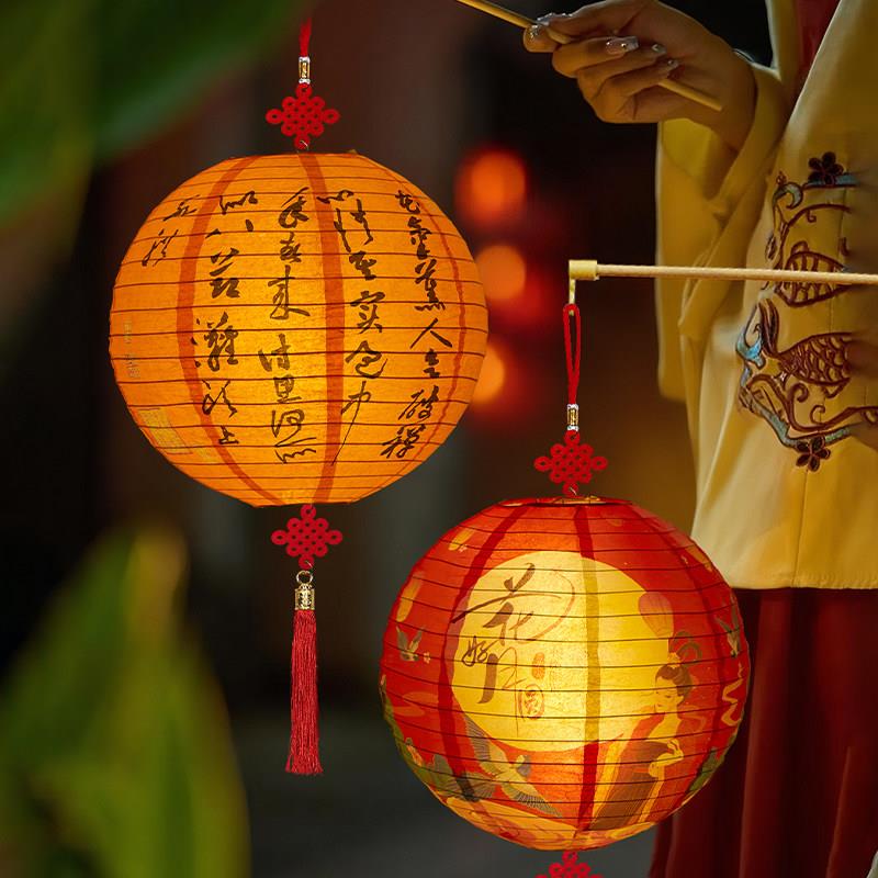 灯笼新款2026年古风儿童手提手工led舞蹈花灯中秋节表演拍照道具