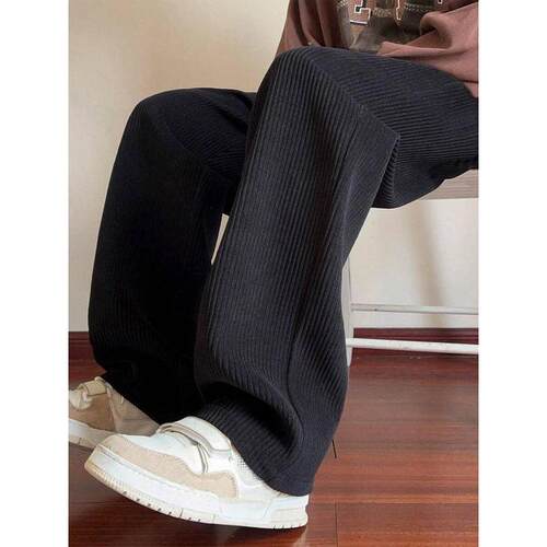 B 41789 Fleece Corduroy Straight Wide Leg Pants 加绒灯芯绒直