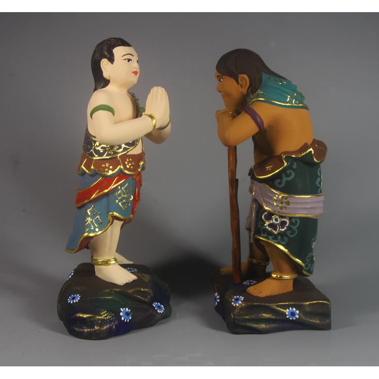 高档不动明二王童子 如法佛像真工艺品木雕宗唐密言佛像