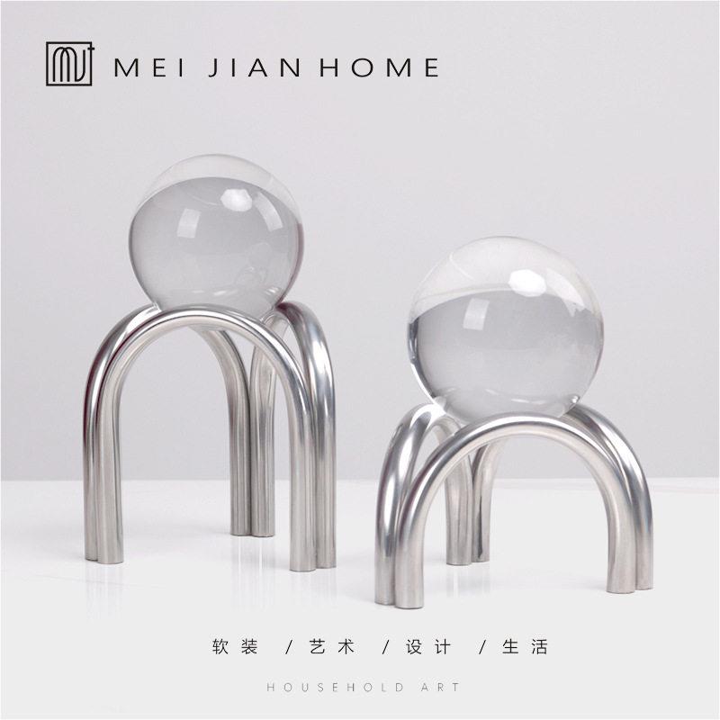 现轻奢金属拱门摆件客厅电视柜酒柜公室桌面档装饰品