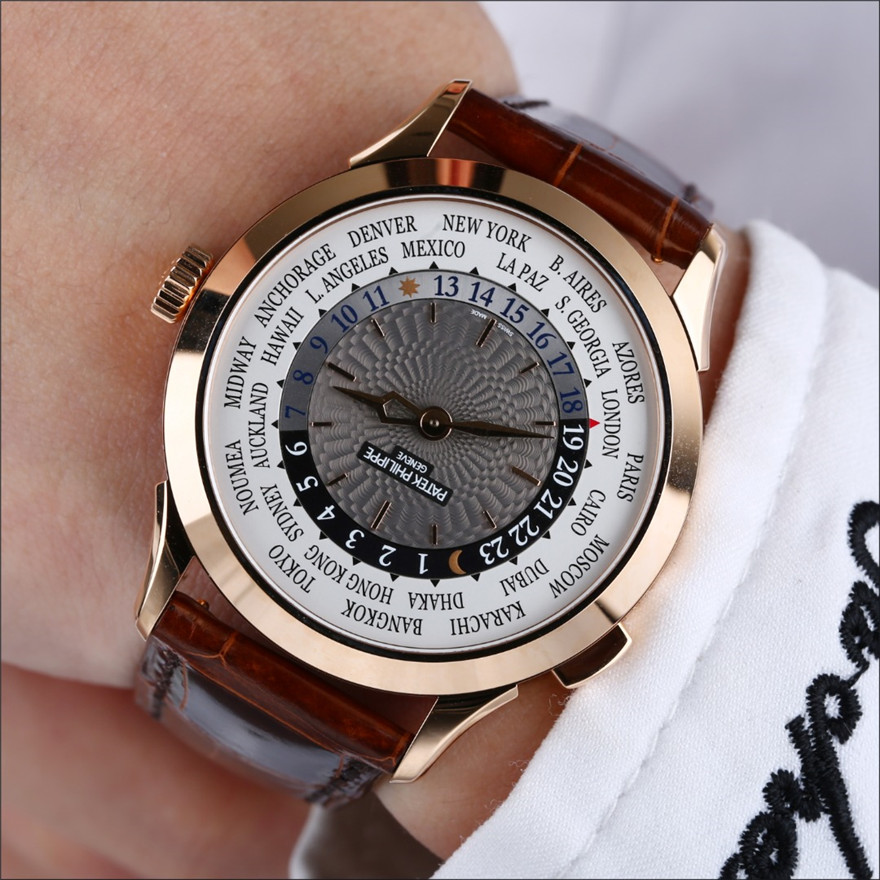 保值收藏[9.8新]百达翡丽复杂功能时计18K金世界时手表男表5230R