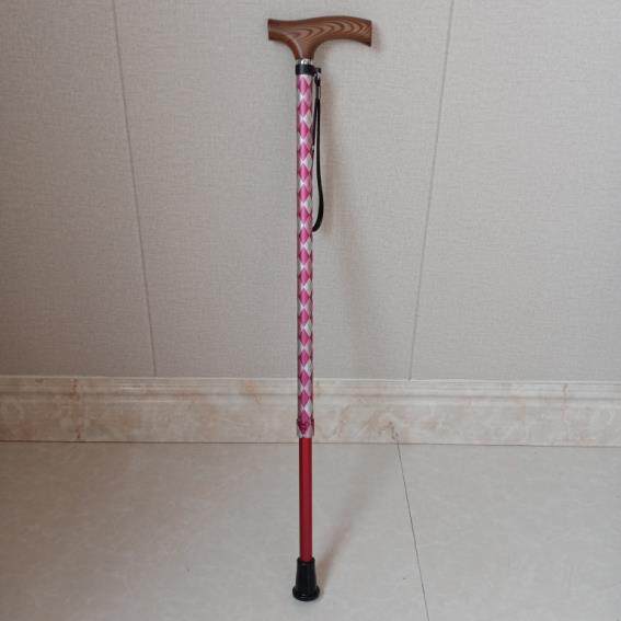 新款日本进口伸缩防杖滑手登杖超铝合金身实木握把旅游山杖300轻