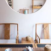 新中式 椅子 实木太师椅榫卯主人椅榫卯方椅家用餐椅原木色方形中式