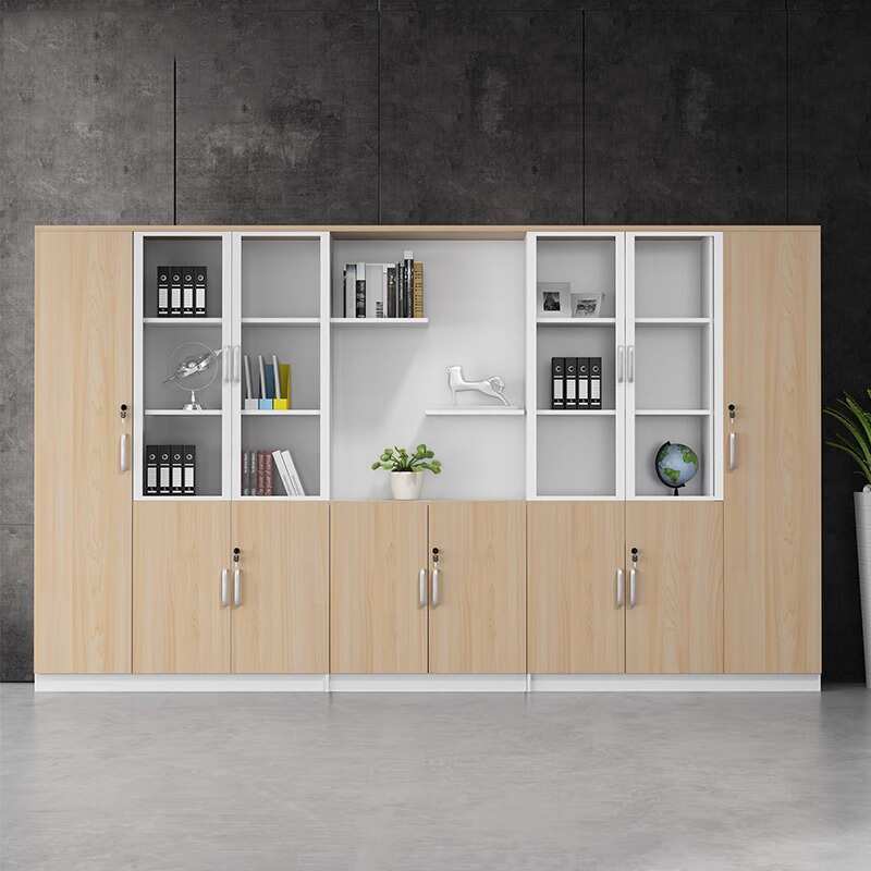 文件柜木质简约现代六门柜资料柜档案柜办公室柜子带锁高柜储物柜