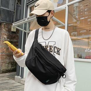 斜挎包男款腰包2024新款大容量胸包女运动背包男生单肩休闲小挎包