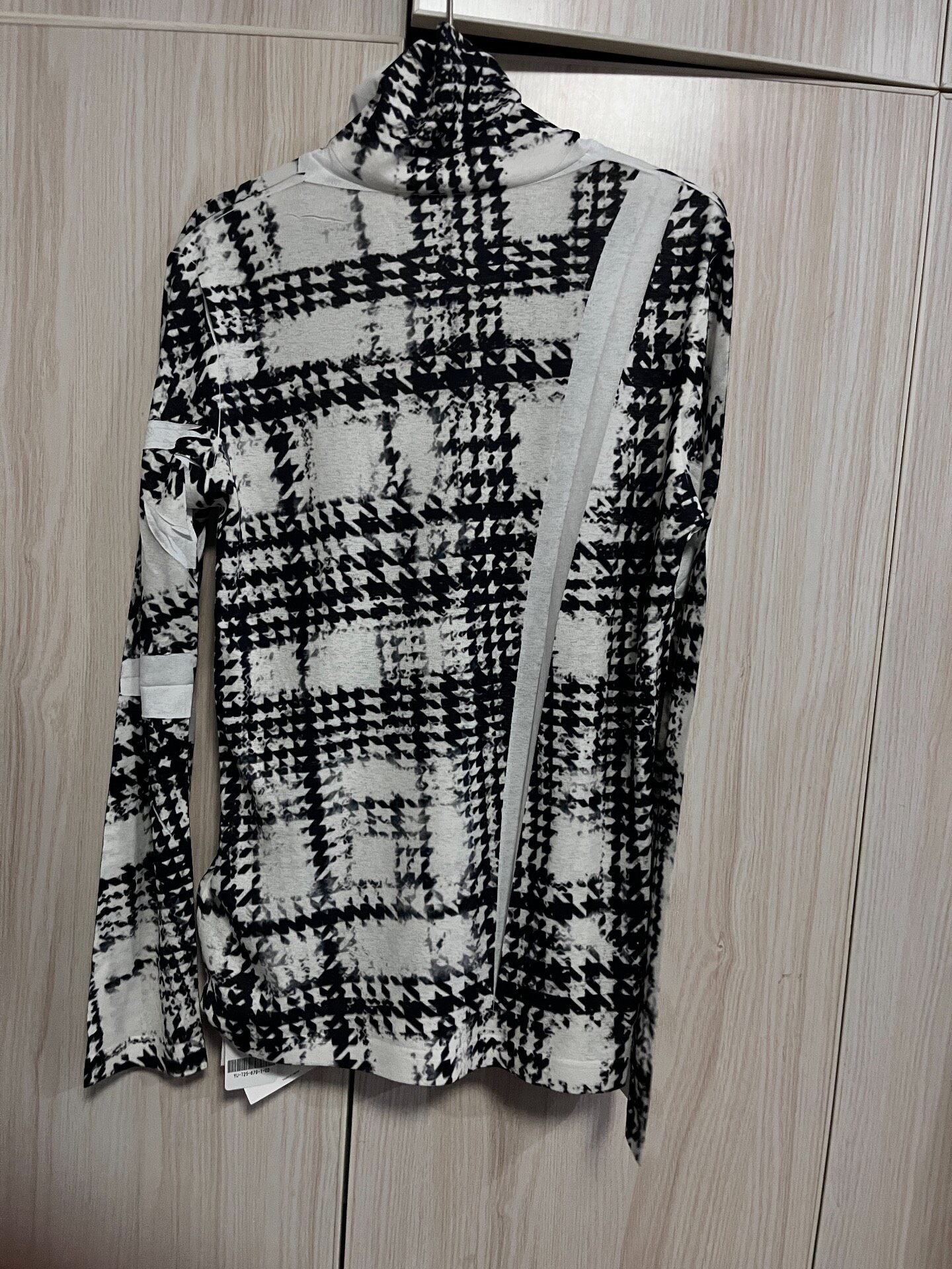 Yohji Yamamoto Checkered High Neck Top — front