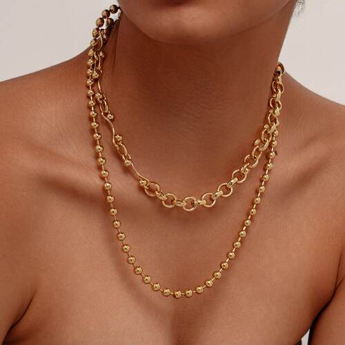 Geometric Stainless Steel Stacked Women's Neck Chain