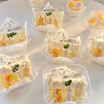 加厚切块蛋糕包装盒网红烘焙甜点打包盒豆乳盒提拉米苏慕斯千层盒