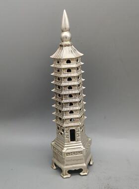覆古白铜文昌塔饰品高考金榜题名书桌装饰纯铜九层塔