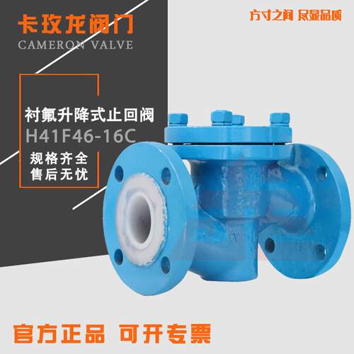 衬氟防腐止回阀H41F46法兰铸钢耐升降式耐稀浓酸碱酮四氟逆止阀