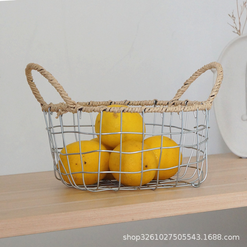北欧铁艺水果鸡蛋面包零食脏衣篮