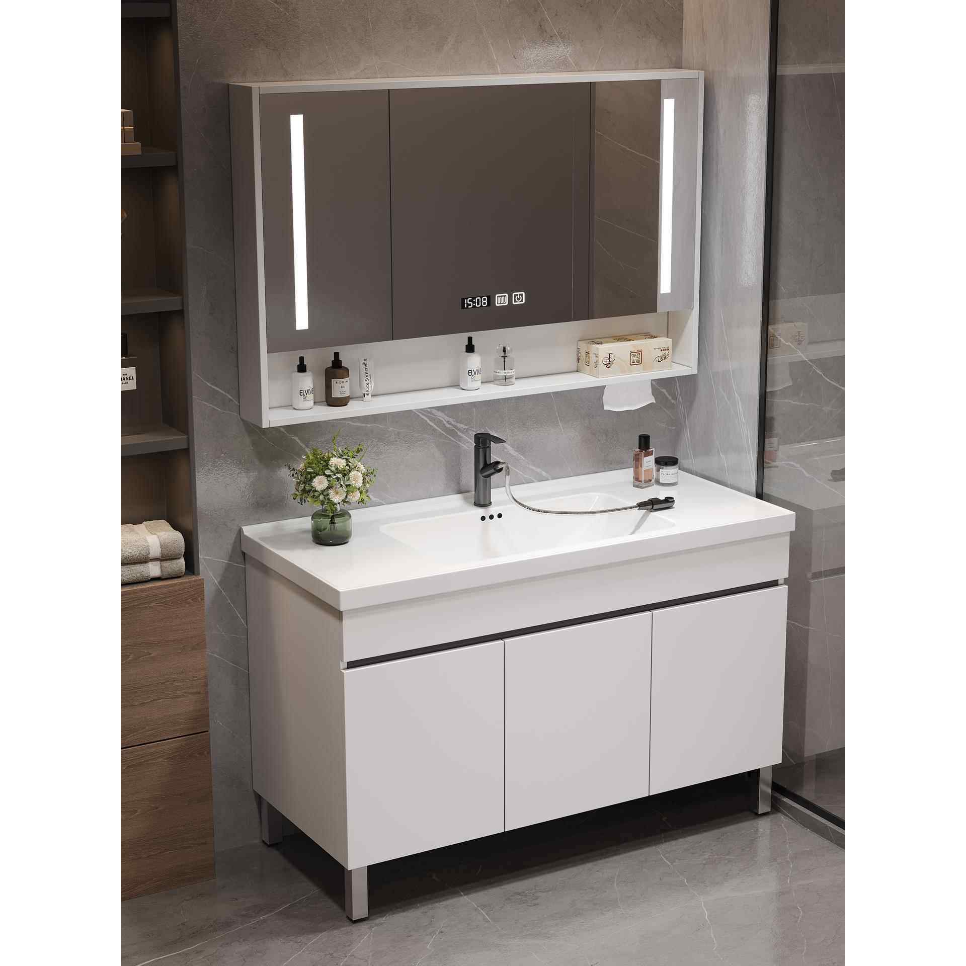 落地浴室柜组合多层实木搓衣板洗脸洗手盆洗漱台卫生间面盆智能镜,家装主材,浴室柜组合,淘宝优惠券,粉丝福利购,淘宝优惠卷