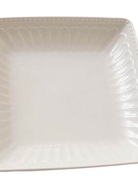 法式感方盘陶瓷家用白色正方形菜盘深盘子8寸西餐盘9寸四方盘