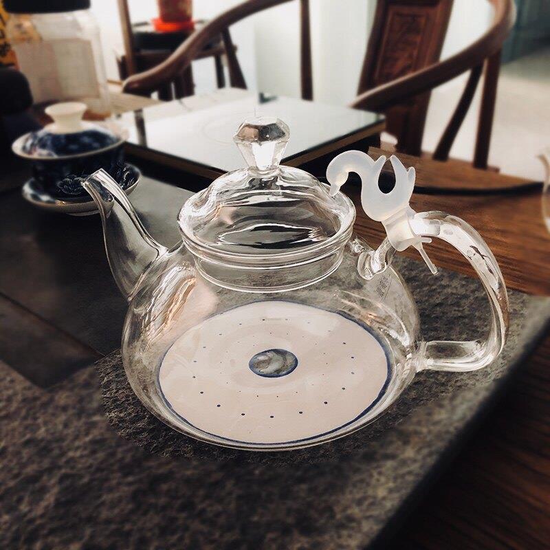 电磁炉专用平底玻璃壶黑晶炉烧水茶壶耐高温纯玻璃加厚泡茶壶养生