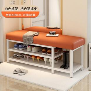 家用简约户玄关鞋柜轻奢超窄换鞋凳金长条凳大门容量软包入属换金