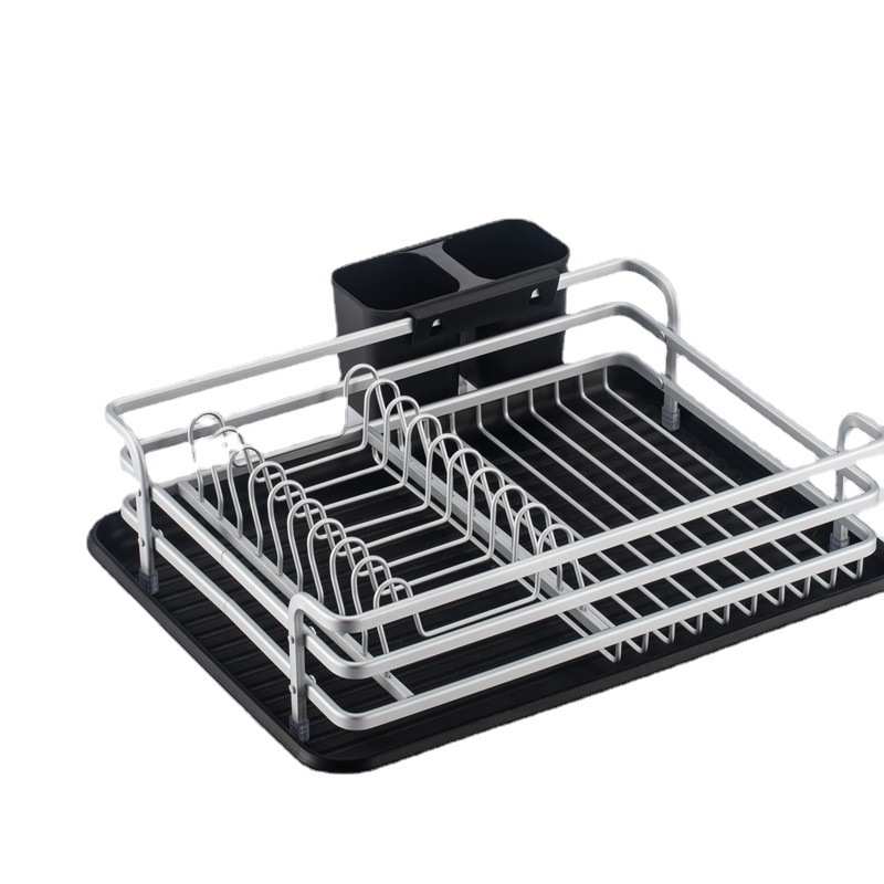 工厂直销铝制碗碟架排水置物架铝合金双层沥水架大容量组装收纳架