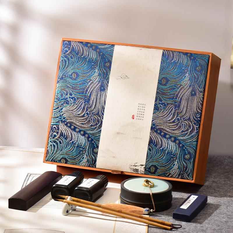 正品文初房笔四宝套装礼品笔墨纸成人毛礼盒砚套装学成人书法国画