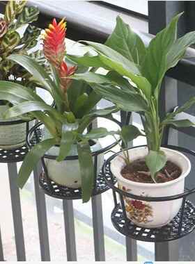 阳台养花架盆植物IWT内室吊兰绿绿萝花盆栽架阳台栏杆花架挂墙植