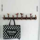 黑胡桃创意实木挂钩进门玄关钥匙衣帽壁挂门后简约现代环保挂衣架