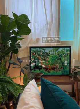 亨利卢梭艺术装饰画 绿色系寝室挂画 可客制植物动物壁画