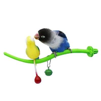 Plastic Parrots Perch Gym Stand with Small-Bell Swing Toy